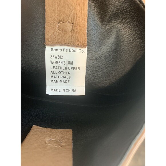 Santa Fe Boot Company Women’s Brown Leather Fringe Boots, Size 8M - Picture 6 of 6